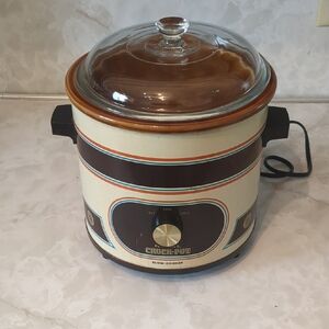 Vintage Rival Crock-Pot Brown and Cream Slow Cooker